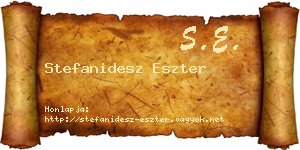 Stefanidesz Eszter névjegykártya